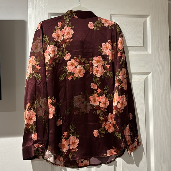 Jonny was Long sleeve shirt colored with  flowers size xl new 100 silk - Picture 2 of 8